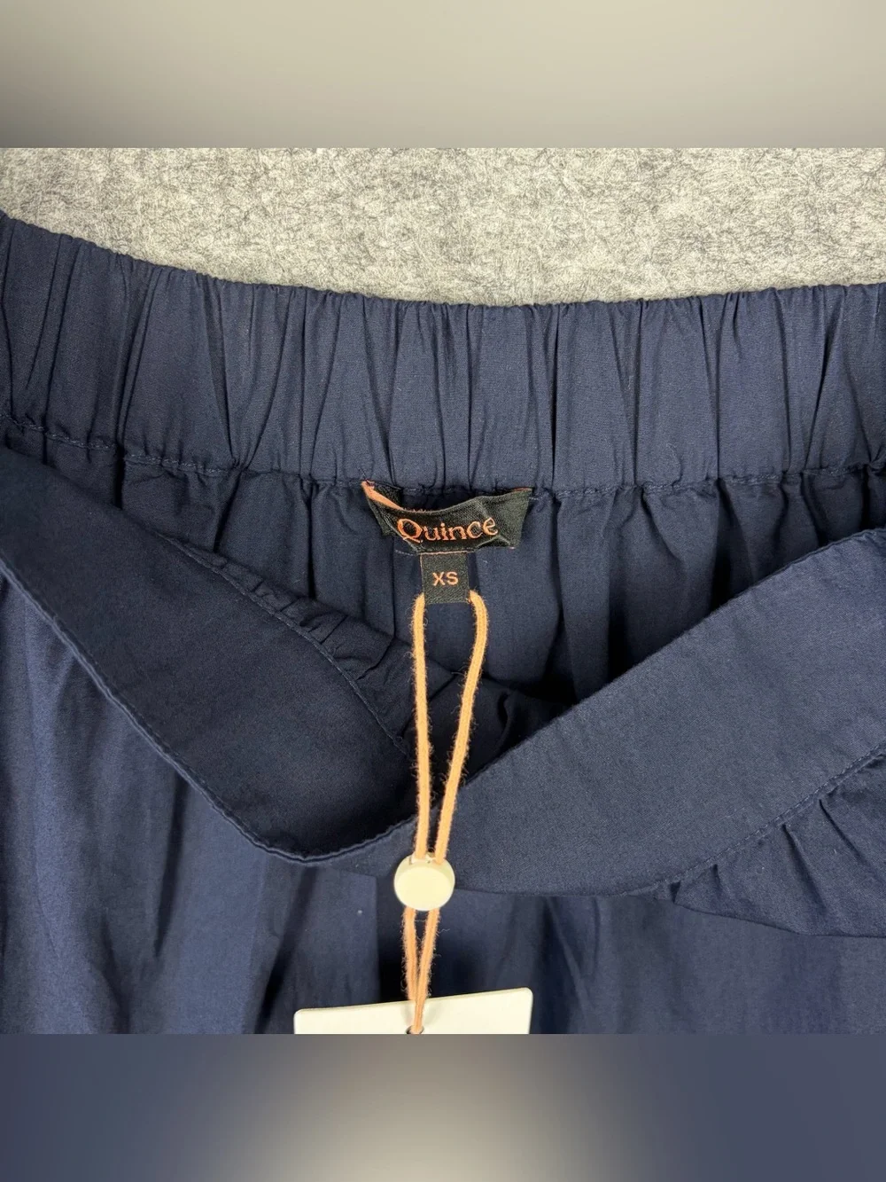 Quince 100% Organic Cotton Poplin Pintuck Maxi Skirt Navy Blue Women’s XS NEW